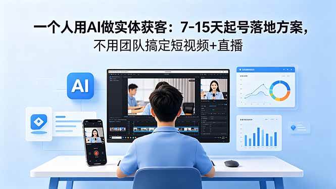 （18432期）一个人用AI做实体获客：7-15天起号落地方案，不用团队搞定短视频+直播-佳佳云创网