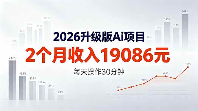 （18443期）2026升级版Ai任务，2个月收入19086元，熟练后每天操作30分钟！-佳佳云创网