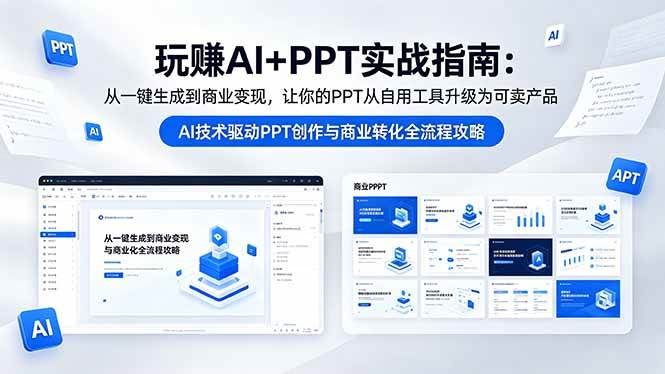 （18448期）玩赚AI+PPT实战指南-更新5月13：从一键生成到商业变现，让你的PPT从自用工具升级为可卖产品-佳佳云创网