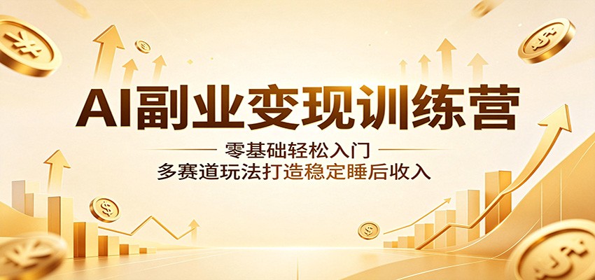 AI副业变现训练营：零基础轻松入门，多赛道玩法打造稳定睡后收入-佳佳云创网