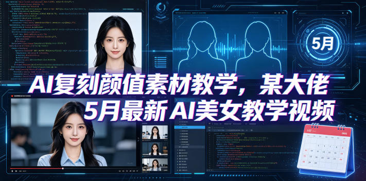 AI复刻颜值素材教学，某大佬5月最新AI美女教学视频，内含4月好物复刻教学-佳佳云创网