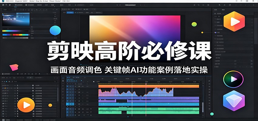 剪映高阶必修课：画面音频调色，关键帧AI功能案例落地实操-佳佳云创网
