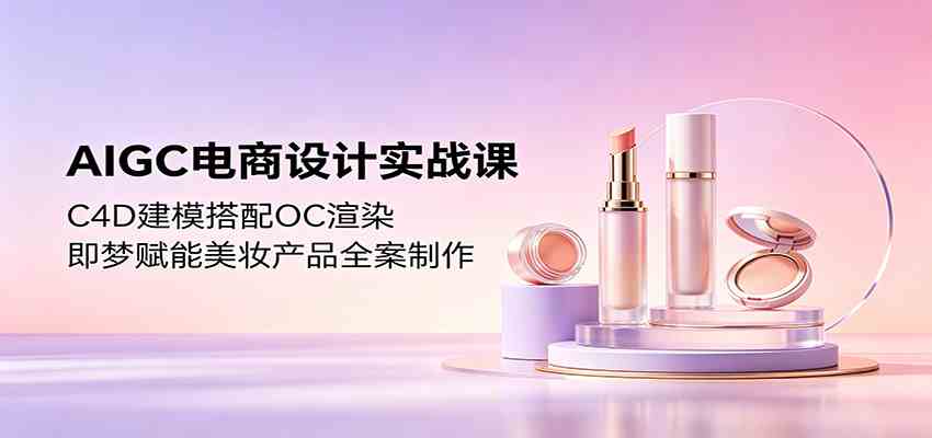 AIGC电商设计实战课：C4D建模搭配OC渲染，即梦赋能美妆产品全案制作-佳佳云创网