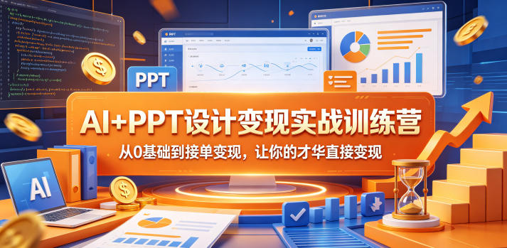 AI+PPT设计变现实战训练营，从0基础到接单变现，让你的才华直接变现-佳佳云创网