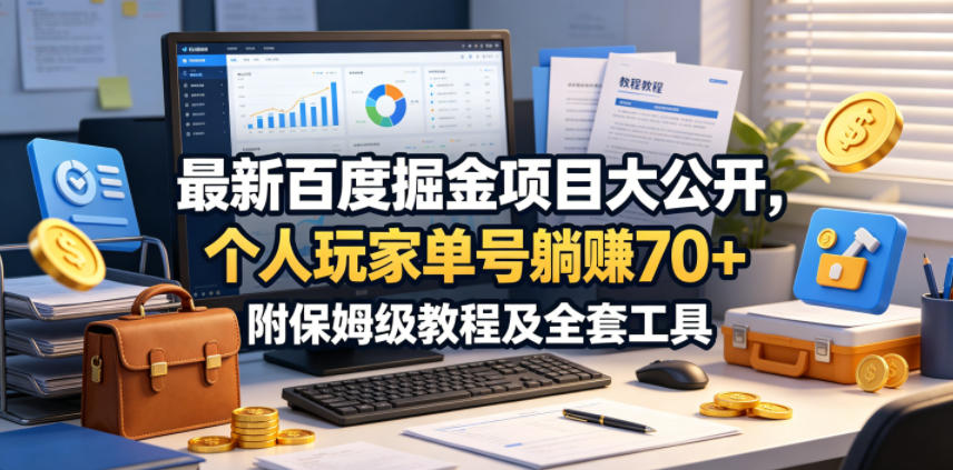 最新百度掘金项目大公开，个人玩家单号躺賺70+，附保姆级教程及全套工具【揭秘】-佳佳云创网
