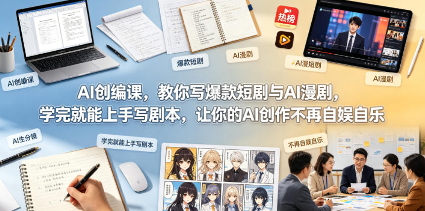 AI创编课，教你写爆款短剧与AI漫剧，学完就能上手写剧本，让你的AI创作不再自娱自乐-佳佳云创网