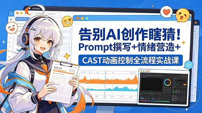 （18473期）告别AI创作瞎猜！Prompt撰写+情绪营造+CAST动画控制全流程实战课-佳佳云创网