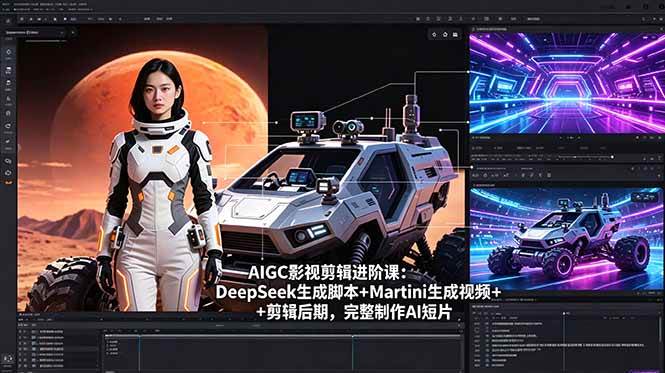 （18475期）AIGC影视剪辑进阶课：DeepSeek生成脚本+Martini生成视频+剪辑后期，完整制作AI短片-佳佳云创网