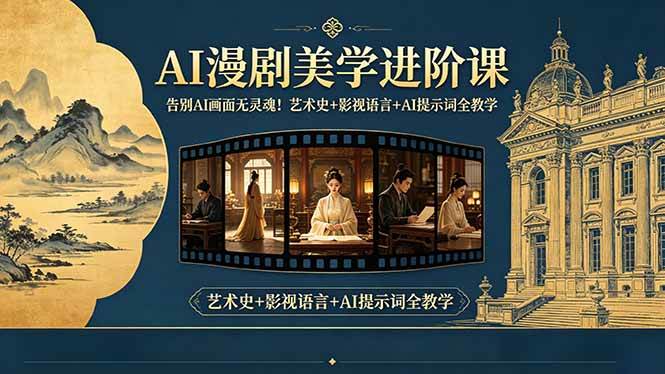 （18480期）告别AI画面无灵魂！AI漫剧美学进阶课，艺术史+影视语言+AI提示词全教学-佳佳云创网