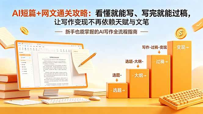 （18485期）AI短篇+网文通关攻略-更新4月：看懂就能写、写完就能过稿，让写作变现不再依赖天赋与文笔-佳佳云创网