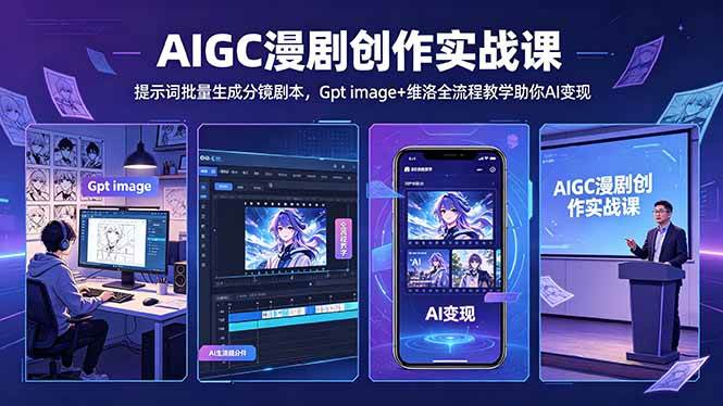 （18482期）AIGC漫剧创作实战课-更新5月16，提示词批量生成分镜剧本，Gpt image+维洛全流程教学助你AI变现-佳佳云创网