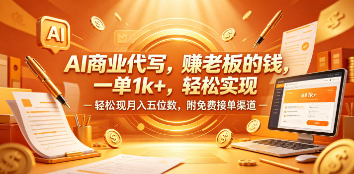 AI商业代写，賺老板的钱，一单1k+，轻松实现月入五位数，附免费接单渠道【揭秘】-佳佳云创网