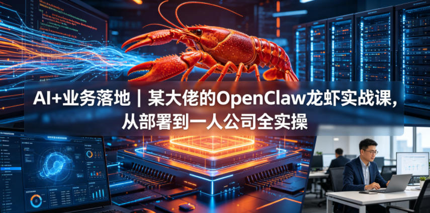 AI+业务落地｜某大佬的OpenClaw小龙虾实战课，从部署到一人公司全实操-佳佳云创网