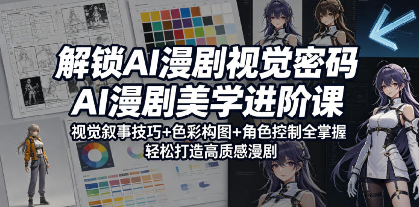解锁AI漫剧视觉密码，AI漫剧美学进阶课，视觉叙事技巧+色彩构图+角色控制全掌握，轻松打造高质感漫剧-佳佳云创网