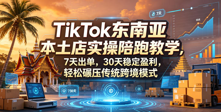 TikTok东南亚本土店实操陪跑教学，7天出单，30天稳定盈利，轻松碾压传统跨境模式（更新0516）-佳佳云创网