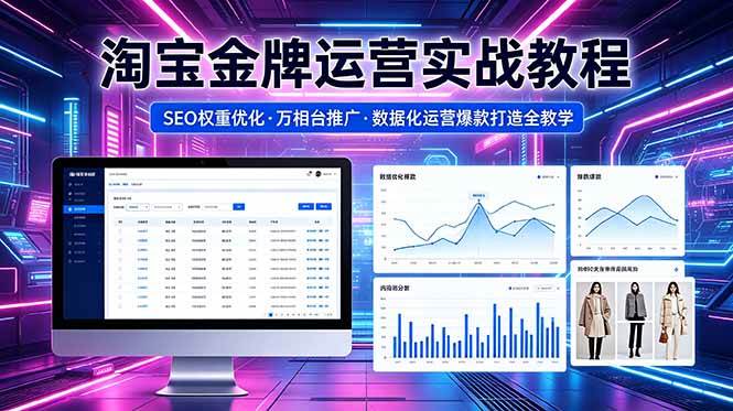 （18507期）2026 淘宝金牌运营实战教程，SEO权重优化万相台推广，数据化运营爆款打造全教学-佳佳云创网