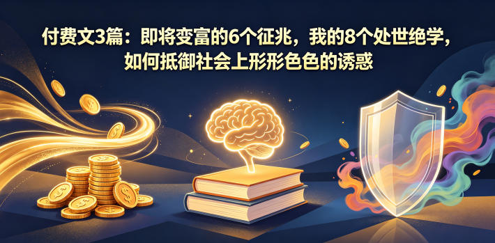 付费文3篇：即将变富的6个征兆，我的8个处世绝学，如何抵御社会上形形色色的诱惑-佳佳云创网