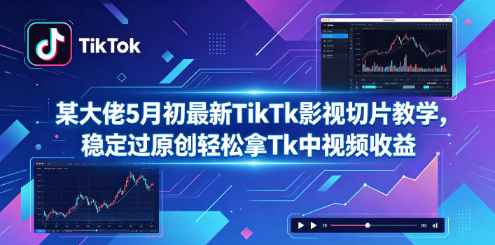 某大佬5月初最新TikTk影视切片教学，稳定过原创轻松拿Tk中视频收益-佳佳云创网