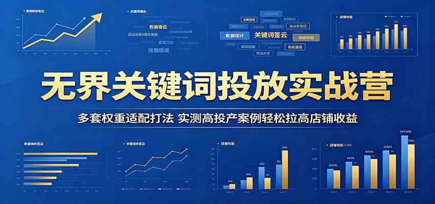 无界关键词投放实战营：多套权重适配打法，实测高投产案例轻松拉高店铺收益-佳佳云创网