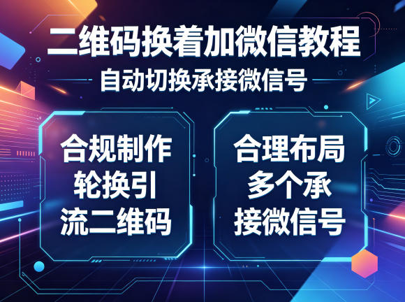二维码换着加微信教程，自动切换承接微信号，合规制作轮换引流二维码，合理布局多个承接微信号-佳佳云创网