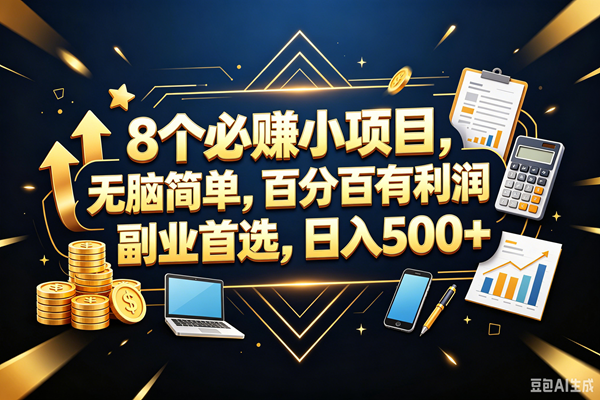 （18530期）9个必赚钱的小项目，百分百赚米，无脑简单，副业首选，日入399+-佳佳云创网