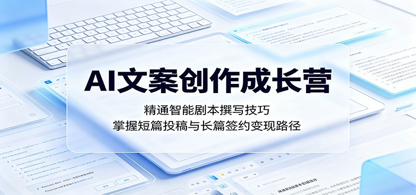 AI文案创作成长营：精通智能剧本撰写技巧，掌握短篇投稿与长篇签约变现路径-佳佳云创网