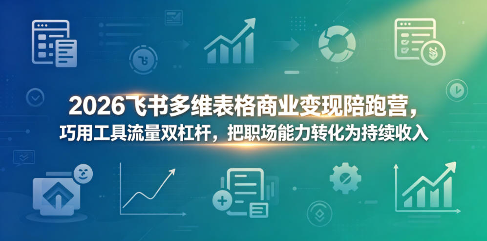 2026飞书多维表格商业变现陪跑营，巧用工具流量双杠杆，把职场能力转化为持续收入-佳佳云创网