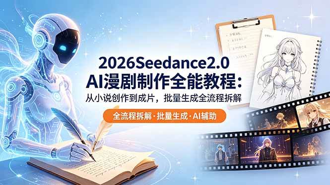 （18537期）2026Seedance2.0 AI制作全能教程：从小说创作到成片，批量生成全流程拆解-佳佳云创网