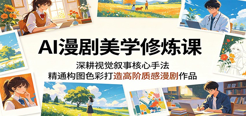 AI漫剧美学修炼课：深耕视觉叙事核心手法，精通构图色彩打造高阶质感漫剧作品-佳佳云创网