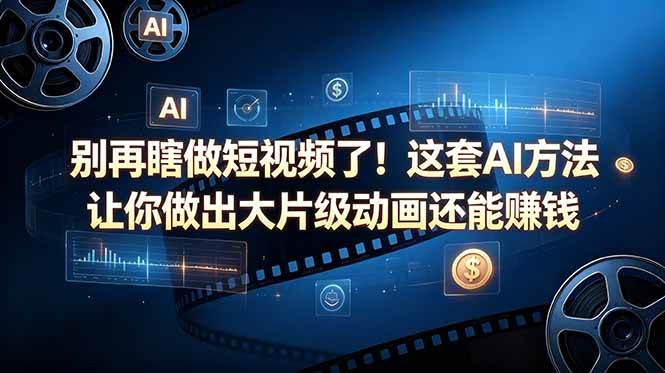 （18549期）别再瞎做短视频了！这套 AI 方法让你做出大片级动画还能赚钱【原创双语字幕】-佳佳云创网
