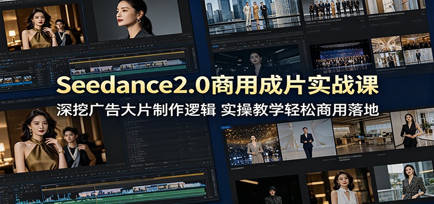 Seedance2.0商用成片实战课：深挖广告大片制作逻辑，实操教学轻松商用落地-佳佳云创网