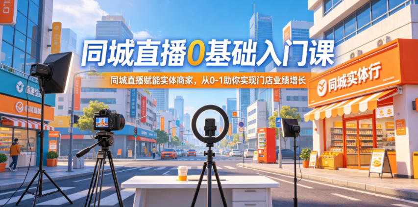 同城直播0基础入门课，同城直播赋能实体商家，从0-1助你实现门店业绩增长-佳佳云创网