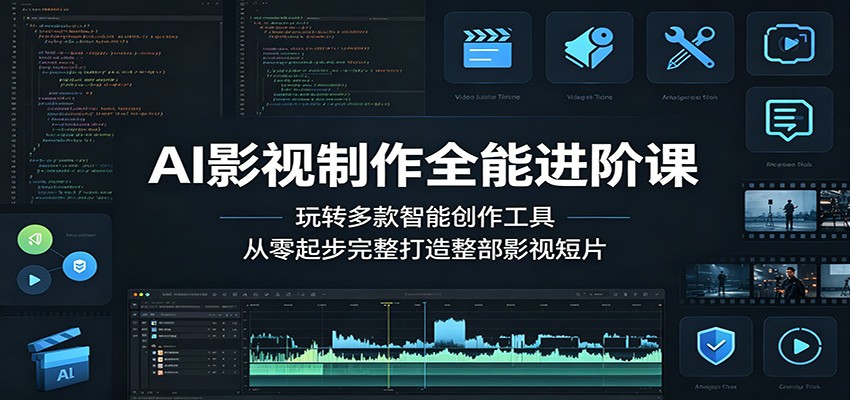 AI影视制作全能进阶课：玩转多款智能创作工具，从零起步完整打造整部影视短片-佳佳云创网