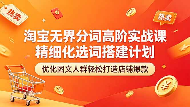 （18564期）淘宝无界分词高阶实战课 精细化选词搭建计划 优化图文人群轻松打造店铺爆款-佳佳云创网