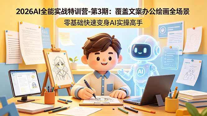 （18572期）2026AI全能实战特训营-第3期：覆盖文案办公绘画全场景 零基础快速变身AI实操高手-佳佳云创网