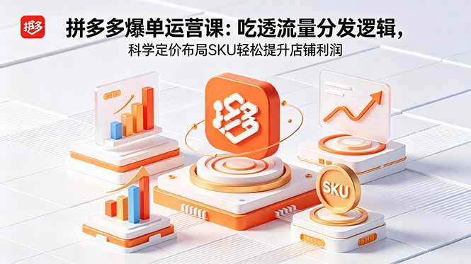 （18577期）拼多多爆单运营实战课：吃透流量分发逻辑，科学定价布局SKU轻松提升店铺利润-佳佳云创网