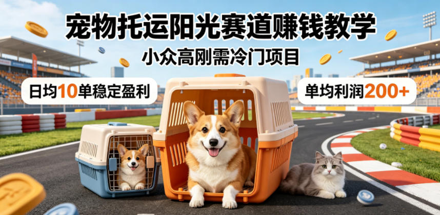 宠物托运阳光赛道賺钱教学，小众高刚需冷门项目，日均10单稳定盈利，单均利润200+-佳佳云创网