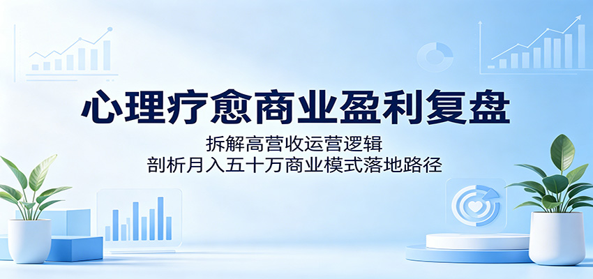 心理疗愈商业盈利复盘：拆解高营收运营逻辑，剖析月入五十万商业模式落地路径-佳佳云创网