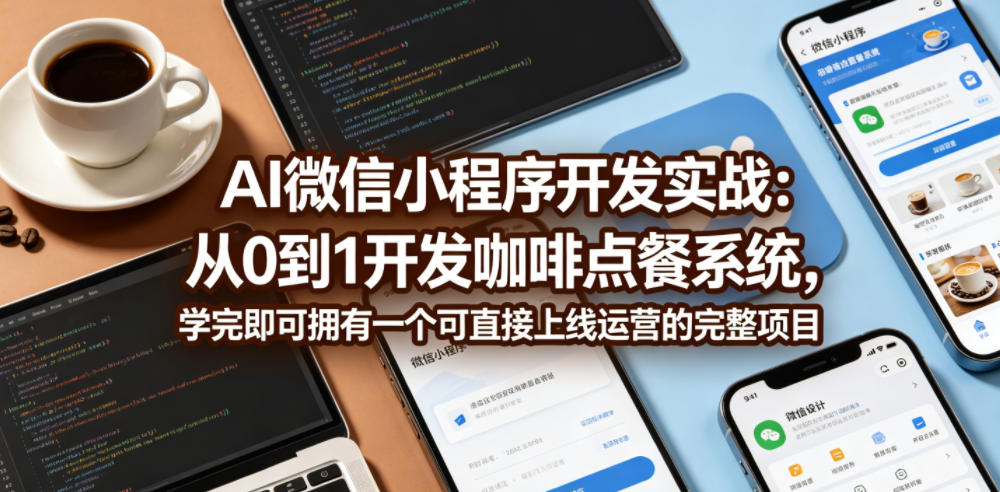 AI微信小程序开发实战：从0到1开发咖啡点餐系统，学完即可拥有一个可直接上线运营的完整项目-佳佳云创网