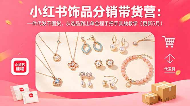 （18626期）小红书饰品分销带货营：一件代发不囤货，从选品到出单全程手把手实战教学（更新5月）-佳佳云创网