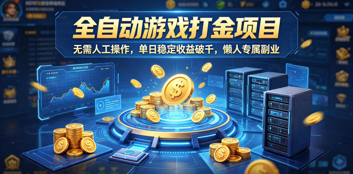 全自动游戏打金项目，无需人工操作，单日稳定收益破千，懒人专属副业【揭秘】-佳佳云创网