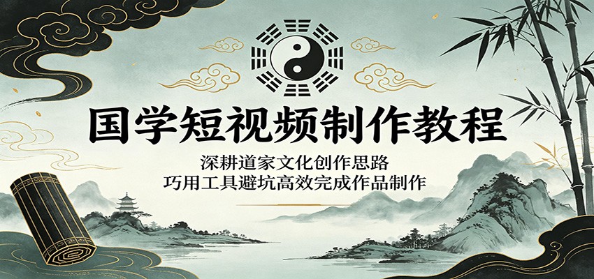 国学短视频制作教程：深耕道家文化创作思路，巧用工具避坑高效完成作品制作-佳佳云创网