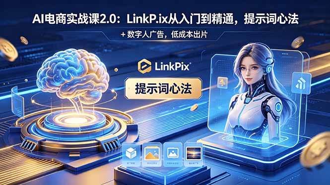 （18655期）AI 电商实战课2.0｜LinkPix 从入门到精通，提示词心法 + 数字人广告，低成本出片-佳佳云创网
