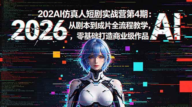 （18656期）2026AI仿真人短剧实战营第4期：从剧本到成片全流程教学，零基础打造商业级作品-佳佳云创网