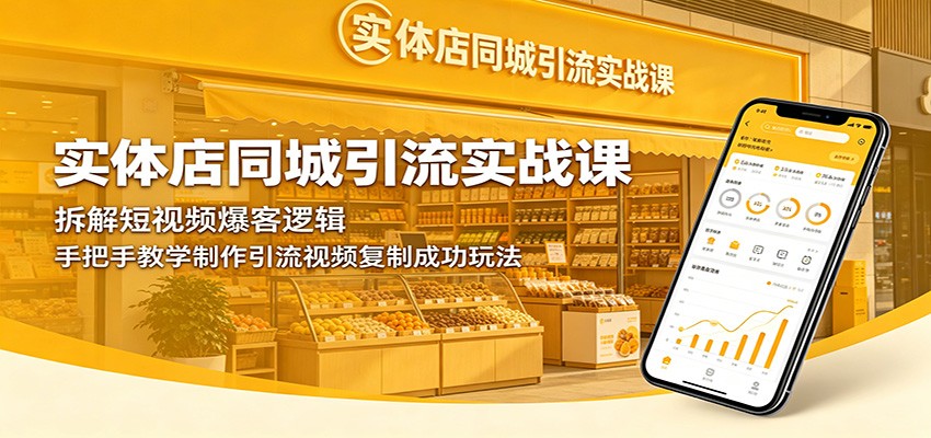 实体店同城引流实战课：拆解短视频爆客逻辑，手把手教学制作引流视频复制成功玩法-佳佳云创网