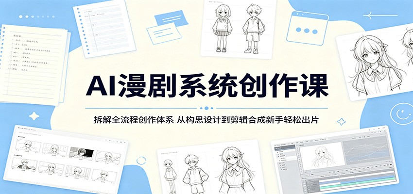 AI漫剧系统创作课：拆解全流程创作体系，从构思设计到剪辑合成新手轻松出片-佳佳云创网