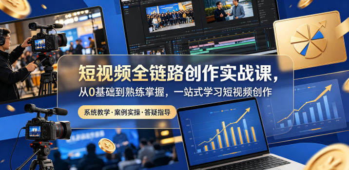 短视频全链路创作实战课，从0基础到熟练掌握，一站式学习短视频创作-佳佳云创网