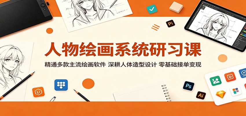 人物绘画系统研习课：精通多款主流绘画软件，深耕人体造型设计，零基础接单变现-佳佳云创网