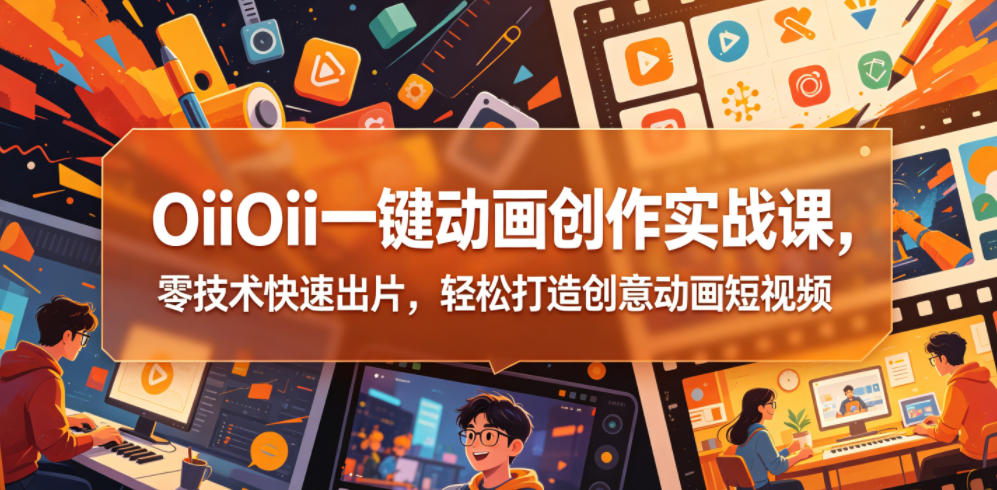 OiiOii一键动画创作实战课，零技术快速出片，轻松打造创意动画短视频-佳佳云创网