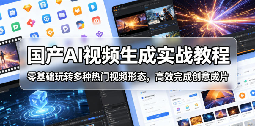 国产AI视频生成实战教程，零基础玩转多种热门视频形态，高效完成创意成片-佳佳云创网